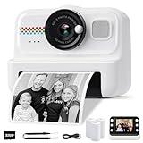 HiMont Kids Camera Instant Print, 1080P HD Instant Print Camera for Kids with 3 Rolls Print Paper & 32GB Card, Selfie Digital Camera for Kids, Ideal Kids Toys Gifts for Boys & Girls Age 3-14 (Black)