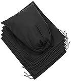 DR Black Cotton Drawstring Bags with Double String, For Pantry Gifts Kitchen Wardrobe (12 x 16 inch - 6 pack)