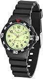 Children Analog Watch Waterproof Time Teaching Boys Girls Watch Soft Band Learning Time Wrist Watch for Kids (Black-pre-Sale)