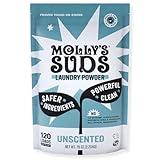 Molly's Suds Original Laundry Detergent Powder | Clean Laundry Detergent Powder for Sensitive Skin | Simple, Effective Ingredients, Stain Fighting | 120 Loads (Unscented)