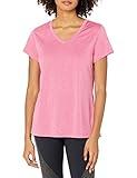 Hanes womens Sport Heathered Performance V-neck Tee Shirt, Amaranth Heather, Large US