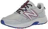 New Balance Women's 410 V8 Trail Running Shoe, Grey Matter/Marine Blue/Scorpio, 8 Wide