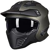 ILM Open Face Motorcycle 3/4 Half Helmet for Dirt Bike Moped ATV UTV Motocross Cruiser Scooter DOT Model 726X(Midnight Green,2XL)