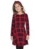 The Children's Place Girls' Casual Long Sleeve Holiday Dress, Red Plaid, Medium