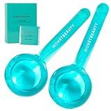 MonétBeauty Ice Globes for Face, Freezer Safe and Highly Effective Facial Globes for Daily Beauty Routines, Face Roller to Reduce Puffiness, Enhance Circulation and Complexion (Blue, No Glitter)
