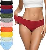 Eiggam Womens Bikini Panties, High-Cut Full Coverage Hip Lift Cotton Fiber Cool Underwear for Women - 10 Pack, L