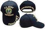 United States U.S. Army Veteran Proudly Served Black 100% Cotton Adjustable Embroidered Cap Hat CP00114