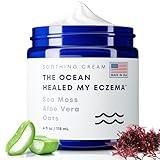 The Ocean Healed My Eczema Natural Soothing Cream - Sea Moss Colloidal Oats - for Eczema Psoriasis Prone Skin - Minerals from The Sea - for Sensitive Skin - Hydrating Eczema Cream for Dry Skin (4 Oz)