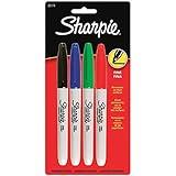 "Sharpie Fine Point Permanent Markers 4/Pkg-Red, Blue, Black, Green"