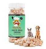 Chef Kitty Freeze-Dried Chicken Treats for Cats & Dogs – 100% Human Grade, Single Ingredient, High-Protein, Healthy Snack – No Additives or Preservatives – 1.7oz - Inspected & Tested in USA