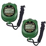 2 Pack Digital Sport Stopwatch Timer for Coaches, ON/Off Countdown Large Display Simple Stop Watch for Sports PE Teacher Coaches Referees, Green
