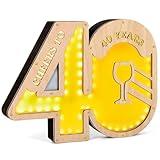 Giftota - Upgraded 2024 Original 40th Birthday Gifts for Women and Men - 40th Birthday Money Gifts - Wooden Sign Guestbook - 40th Birthday Decoration - Personalized Gifts