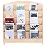 FDHUIJIA Montessori Toddler Book Shelf Organizer Single Sided Book Rack Display with Toy Storage, Children Baby Classroom Bookshelf, Kids Room bookcases cabinets & Shelves Natural Pine (31”)