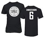 FLAURA Denmark Soccer #6 Christensen World Football Fans Adult and Youth T-Shirt (Black, XX-Large)