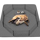 Washable Puppy Dog Pee Pad, 34" X52" Waterproof Whelping Training Pet Mat for Playpen, Crate, Potty, Floor, Bed, Sofa and Trunk, Reusable Pee Pads for Dogs, Cats, Bunny