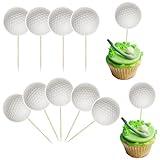 36Pcs Golf Cupcake Toppers Sports Golf Ball Cupcake Picks for Baby Shower Golf Outdoor Sports Players Theme Birthday Party Cake Decorations Supplies