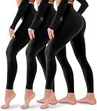 3 Pack Leggings for Women-No See-Through High Waisted Tummy Control Yoga Pants Workout Running Legging Large-X-Large