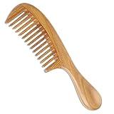 Onedor Handmade 100% Natural Green Sandalwood Hair Combs - Anti-Static Sandalwood Scent Natural Hair Detangler Wooden Comb (Wide Tooth),1 Count (Pack of 1)