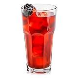 Libbey Gibraltar Tumbler Glasses Set of 12, 16-Ounce, Iconic Heavy Base Tall Cocktail Glasses, Dishwasher Safe Glass Tumblers for Everyday Use