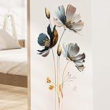 CNUSER 3D Wall Stickers DIY Flower Wall Decal Removable Waterproof Wall Art Decor for Bedroom Living Room Offices Home Decoration (Floral)