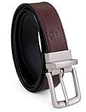 Timberland Men's Classic Leather Reversible Belt, Brown/Black, 36