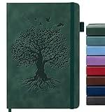 ALKALO Lined Journal Notebook for Women Men, A5 Hardcover Leather Journals for Writing, 200 Pages Thick Paper, Daily Journal Notebook for Work, School, Note Taking, Business, Travel, College Ruled