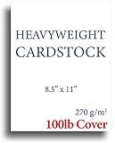 Extra Thick Cardstock - 100lb Cover (270gsm) - Blank White 8.5 x 11 - Heavyweight Printer Paper for Inkjet/Laser - 100 Sheets Pack