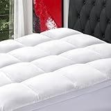 SOPAT Mattress Topper Queen Size Extra Thick Mattress Pad 8-21" Deep Pocket Soft Down Alternative Fill Mattress Protector Pillow Top Mattress Cover (60x80 Inches, White)