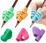 Stylo Pack of 6 Pencil Grips for Kids Handwriting Perfect Pencil Holders for Kids Home Schooling and Preschool Writing Tools for Kids Assorted Pen Grips Christmas Gifts (Pack of 6, Multicolored)