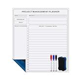 Lincia Magnetic Project Management Vision Board for Wall 15.7" x 13.7" Magnetic Project Management Planner Dry Erase Project Whiteboard Adhesive with Eraser Markers for Home Office Schedule Supplies
