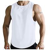 Alalaso Deals of The Day Prime Clearance Mens Athletic Tank Top Quick Dry Sleeveless Workout Muscle Shirts for Gym Running Loose Fit Bodybuilding Tank Tops (White, 2XL)