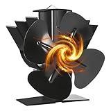 foedo Wood Stove Fan,Silenced Heat Powered Fan, for Wood stove/Wood Burning Stove/Pellet Stoves, 4-Blade Fireplace Fan, Effective Circulation of Hot Air