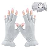 MIG4U 3 Pairs Fingerless Moisturizing Gloves, Half Finger Touchscreen Beauty Glove for SPA, Eczema, Dry Hands, Skin Treatment, Summer Sun UV Protection (L/XL, Gray-3pairs)