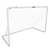 Franklin Sports Competition Soccer Goal - Steel Backyard Soccer Goal with All Weather Net - Includes 6 Ground Stakes - 6'x4' - Silver