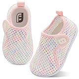 Toddler Boys Girls Cute Aqua Water Shoes Lightweight Sneakers for Beach Sandals Water Sports Mesh ColorPinkYellow 2-2.5 Years Toddler