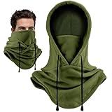 Oldelf Ski Mask Fleece Mask Warm Balaclava Stay Warm and Comfortable Face Mask for Men Women Breathable Sports Mask- Army Green