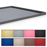 Hubulk Dog Feeding Mat,100% Waterproof Food Grade Silicone Pet Food and Water Bowl Placemat,Dishwasher, High Raised Edge to Prevent Spills,Nonslip Tray to Stop Messes on Floor (19"x12"x0.5", Grey)