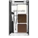 wet n wild Ultimate Eyebrow Makeup Kit, Long-Lasting Matte Brow Powder, Tweezers, Wax & Brush, Built-In Mirror, Purse-Friendly Compact - Dark Brown