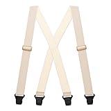 Suspender Store Airport-Friendly Undergarment Suspenders - 1.5-Inch Wide Soft Elastic - Nylon Clip - 42" for 5'0" to 5'9" tall - Tan
