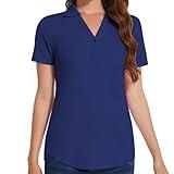 Women's Polo Shirt Short Sleeve Golf Quick Dry T Shirts UPF 50+ Athletic Casual Work Shirts Tops for Women(Navy Blue,S)