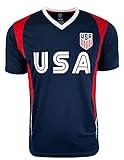 Icon Sports Official Licensed US Soccer Game Day Shirts USMNT Athletic Active Training Game Tee Top | USA55PF, Navy, X-Small