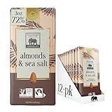 Endangered Species Chocolate Bar, Dark Chocolate with Sea Salt & Almonds, 3 Ounce (Pack of 12)