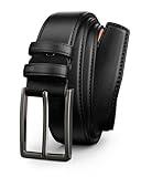 Papaanils Black Dress Belt for Men,Men's Belts Leather for Jeans,Casual Style for Golf or Office Working,Width1.38, Length40