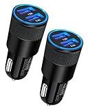 Car Charger, [2Pack/3.4a] Fast Charge Dual Port USB Cargador Carro Lighter Adapter for iPhone 15 14 13 12 11 Pro Max X XR XS 8 Plus 6s, iPad, Samsung Galaxy S23 S22 S21 S10 Plus S7 j7 S10e S9 Note 8