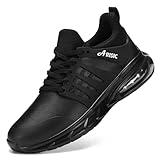 ARISIC Non Slip Work Shoes for Men Slip on Sneakers Waterproof Restaurant Men Zapatos Trabajo Comfort Kitchen Chef Slip Resistant Food Service Shoes Black