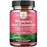 Extra Strength Saw Palmetto for Women - DHT Blocker Restoring Hair Vitamins for Hair Health - 500mg Pure Saw Palmetto Capsules with Maca Root & Biotin for Stronger Thicker Healthier Looking Hair