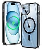 FNTCASE for iPhone 15 Case: Support Magnetic Charging Military Grade Drop Protection Anti Yellowing Cell Phone Cover - Rugged Sturdy Shockproof Protective Bumper - 6.1 Inch (BlackRing)