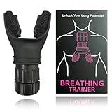 Breathing Trainer, Portable Respiratory Muscle Trainer with Adjustable Resistance, Compact Lung Exercise Device, Detachable for Easy Cleaning - Black