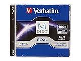 Verbatim M DISC BDXL 100GB 6X with Branded Surface Blank Blu-Ray Recordable Media – 1pk Jewel Case