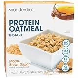 WonderSlim Instant Protein Oatmeal, Maple Brown Sugar, Gluten Free, Low Carb, Low Sugar (7ct)